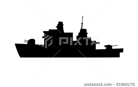 Single of silhouettes of warships for design and Single of silhouettes of warships for design and 85960270