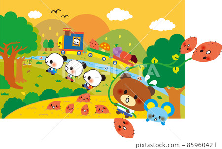 孩子們享受有趣的挖土豆比賽和秋季遠足 孩子們享受有趣的挖土豆比賽和秋季遠足 85960421