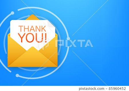Thank you latter sign. Envelope sign. Vector stock illustration. Thank you latter sign. Envelope sign. Vector stock illustration. 85960452