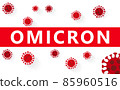 Omicron mutation of COVID Novel coronavirus quarantine on white background. Corona Virus disease Pandemic Protection Concept 85960516