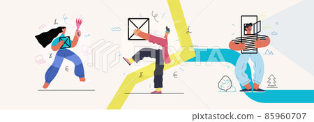 Startup illustrations set. Concept of building new business 85960707