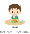 Chopsticks with bad eating manners 85960862