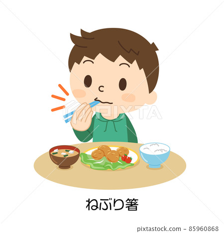 Meal etiquette Bad eating method Neburi chopsticks 85960868