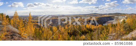 Quarry on the site of Vysokaya Mountain. Nizhny Tagil. Sverdlovsk region. Russia 85961086