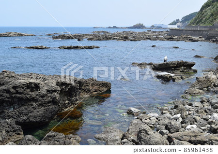 Rocky landscape on the Shonai coast Rocky landscape on the Shonai coast 85961438