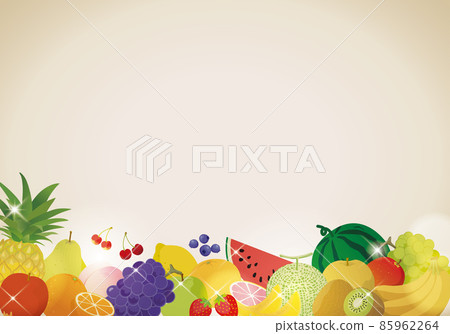 水果背景框架（復古設計）水平 85962264