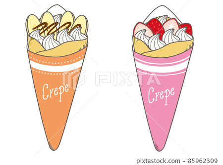 Strawberry crepe and chocolate banana crepe Strawberry crepe and chocolate banana crepe 85962309