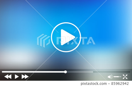 Video player template. Mockup frame design. Desktop monitor computer. Screen device mockup. 85962942