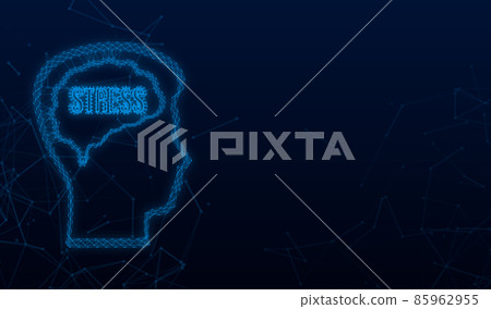 Abstract illustration with head stress plexus style on white backdrop. Cartoon vector illustration. Abstract cartoon design. 85962955