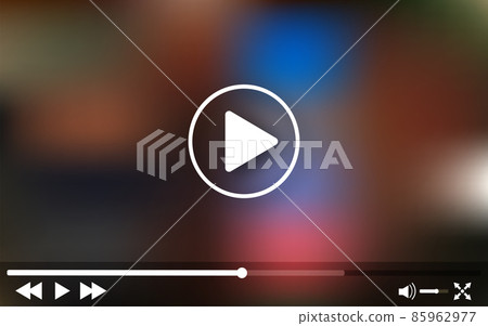 Video player template. Mockup frame design. Desktop monitor computer. Screen device mockup. 85962977