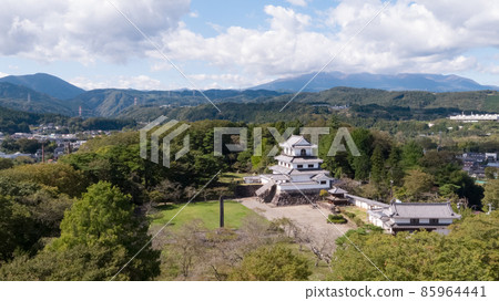 《Miyagi Prefecture》 Aerial view of Shiroishi Castle 85964441