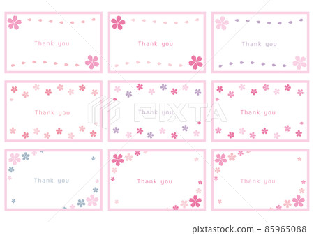 Thank you card 3 cherry blossom pink business card size 9 design 85965088
