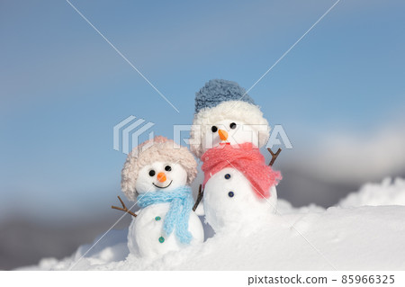 藍天和一對雪人 85966325