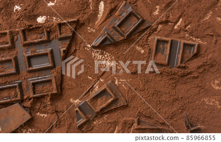 Chocolate bar and cocoa powder Chocolate bar and cocoa powder 85966855
