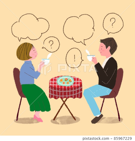 Couple dating at a cafe during the day 85967229