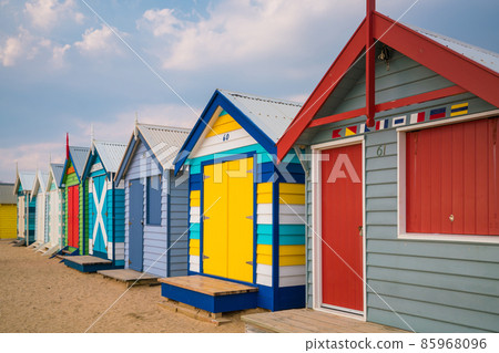 Colorful Beach House at Brighton Beach, Melbourne Colorful Beach House at Brighton Beach, Melbourne 85968096