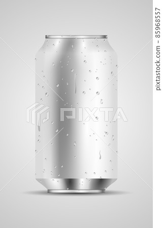 3D blank white aluminum can with water drop 3D blank white aluminum can with water drop 85968557