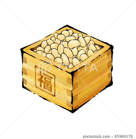 日式毛筆劃的豆子和馬蘇 85969178