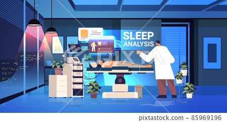doctor adjusting EEG digital headset researcher analyzing brain functions and health status neurological diseases examining doctor adjusting EEG digital headset researcher analyzing brain functions and health status neurological diseases examining 85969196