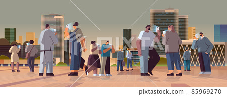 addicted businesspeople using digital gadgets business people active in social networks digital addiction concept addicted businesspeople using digital gadgets business people active in social networks digital addiction concept 85969270