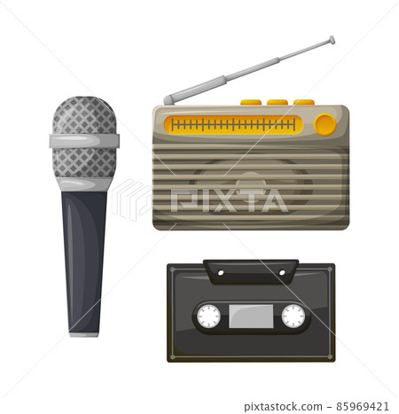 Radio with Antenna and Cassette with Microphone Radio with Antenna and Cassette with Microphone 85969421