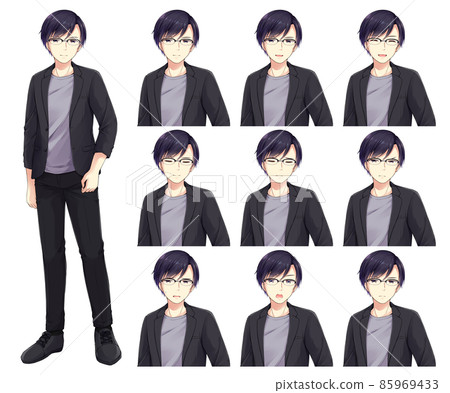 Anime boy or man cartoon icon