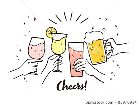 Illustration making a toast 85970914