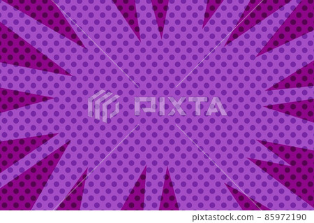 插圖素材流行可愛旭日集中線點紫色 85972190