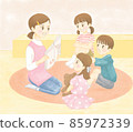 Nursery teachers and children reading aloud 85972339
