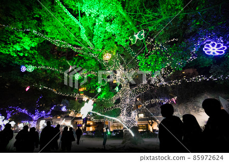 It is the scenery of the Hiroshima Dreamination Festival. It is an illumination festival. 85972624