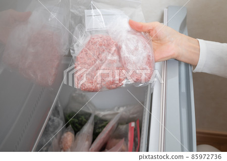 冷凍保存的肉末 85972736