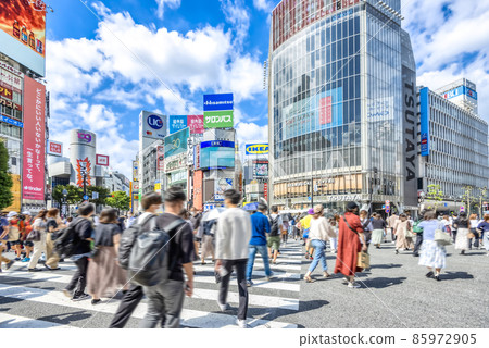 Tokyo Shibuya cityscape scrambled intersection Tokyo Shibuya cityscape scrambled intersection 85972905