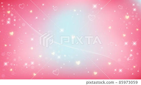 Fantasy background. Pattern in pastel colors. Pink sky with stars and hearts. Vector Fantasy background. Pattern in pastel colors. Pink sky with stars and hearts. Vector 85973059