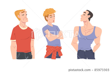 Man with Arrogant Face Expression Proud Looking Vector Set Man with Arrogant Face Expression Proud Looking Vector Set 85973303