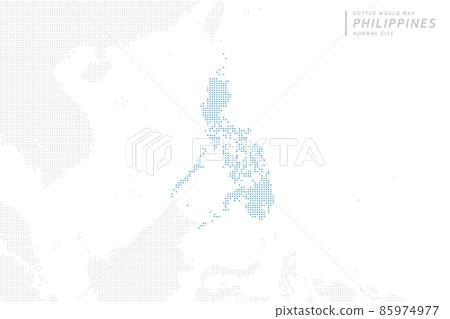 A blue dot map centered on the Philippines. Medium size. 85974977