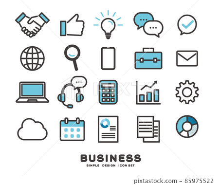 Simple and easy-to-use vector illustration material of business icon / marketing / cloud 85975522