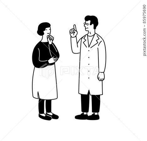 一個簡單的女性聽醫生的插圖 一個簡單的女性聽醫生的插圖 85975690