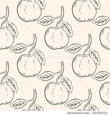 Apples sketch seamless pattern vector illustration Apples sketch seamless pattern vector illustration 85976810