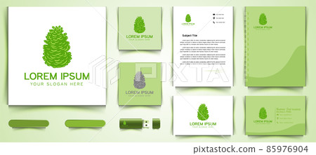 Green cypress Logo and business branding template Designs Inspiration Isolated on White Background 85976904
