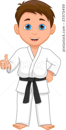 karate kid thumbs up on white background 85978499