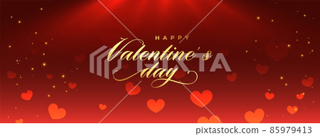red valentines day sparkling banner with light effect and hearts red valentines day sparkling banner with light effect and hearts 85979413