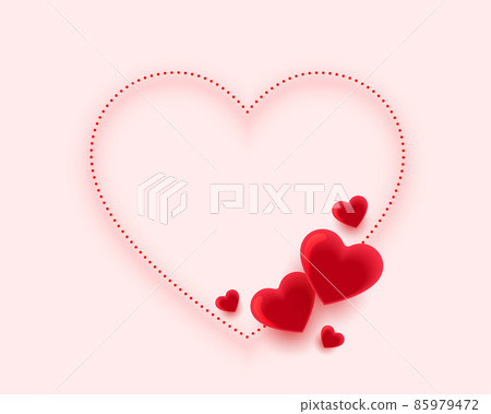 cute hearts frame valentines day lovely card design 85979472
