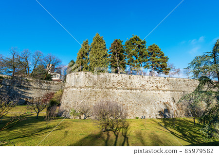 Venetian Surrounding Walls of Bergamo Upper Town - Lombardy Italy 85979582