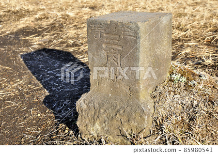 Triangulation point in the Tanzawa Mountains, a stone on the summit of Mt. Shidango 85980541