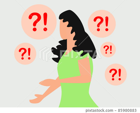 concept illustration of people frequently asked questions, waiting to be answered, around the exclamation mark, answer to the metaphor of the question 85980883