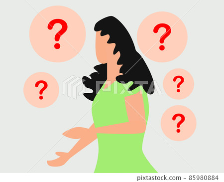 concept illustration of people frequently asked questions, waiting to be answered, around the exclamation mark, answer to the metaphor of the question 85980884