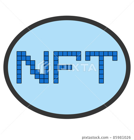NFT sign icon non fungible token, NFT oval icon on blue background NFT sign icon non fungible token, NFT oval icon on blue background 85981026