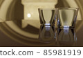 Glasses lined up on the table 85981919