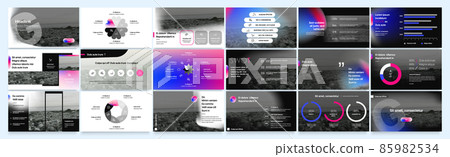 Presentation template. Yellow elements for slide presentations on a white background 85982534