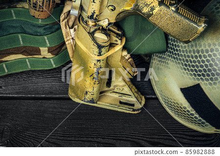 Modern weapon series. US Army assault rifle, close up. Modern weapon series. US Army assault rifle, close up. 85982888